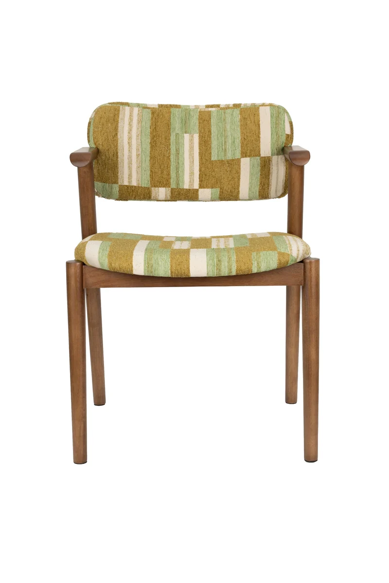 Dutchbone Stuhl Sara – Grün, Polyester, 55 × 55 × 78 cm, 2er-Set
