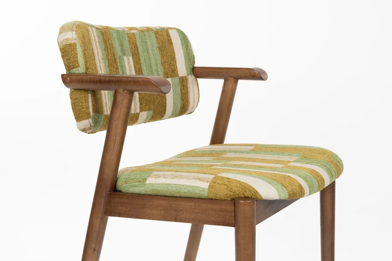 Dutchbone Stuhl Sara – Grün, Polyester, 55 × 55 × 78 cm, 2er-Set