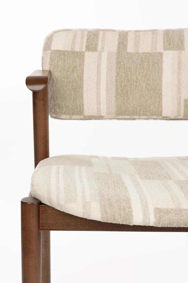 Dutchbone Stuhl Sara – Beige, Polyester, 55 × 55 × 78 cm, 2er-Set