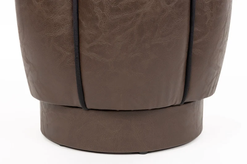 Dutchbone Pouf Donna Leather – Dunkelbraun, Leder, 40 × 40 × 46 cm