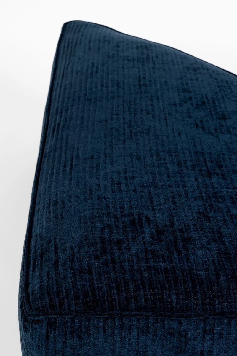 Zuiver Sofa-Element Hunter Pie Pouf Left Navy – Blau, Stoff, 100 × 60 × 38 cm