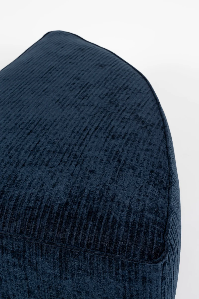 Zuiver Sofa-Element Hunter Pie Pouf Left Navy – Blau, Stoff, 100 × 60 × 38 cm