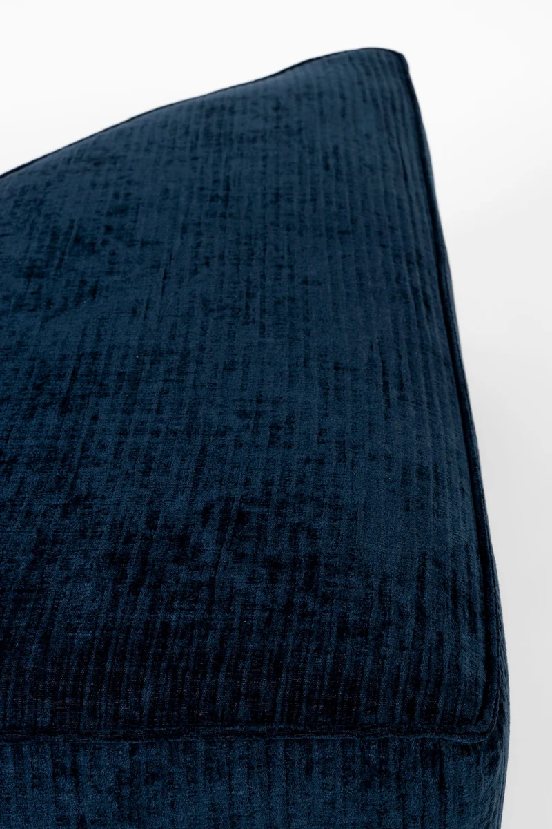 Zuiver Sofa-Element Hunter Pie Pouf Right Navy – Blau, Stoff, 100 × 60 × 38 cm