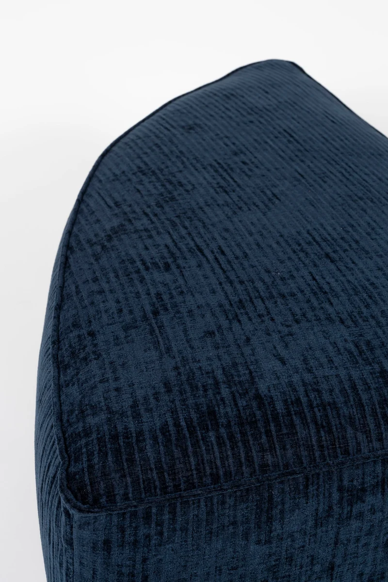 Zuiver Sofa-Element Hunter Pie Pouf Right Navy – Blau, Stoff, 100 × 60 × 38 cm