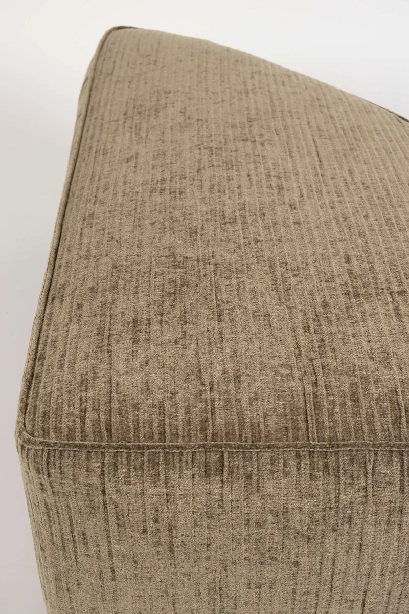 Zuiver Sofa-Element Hunter Pie Pouf Left – Moos, Stoff, 100 × 60 × 38 cm
