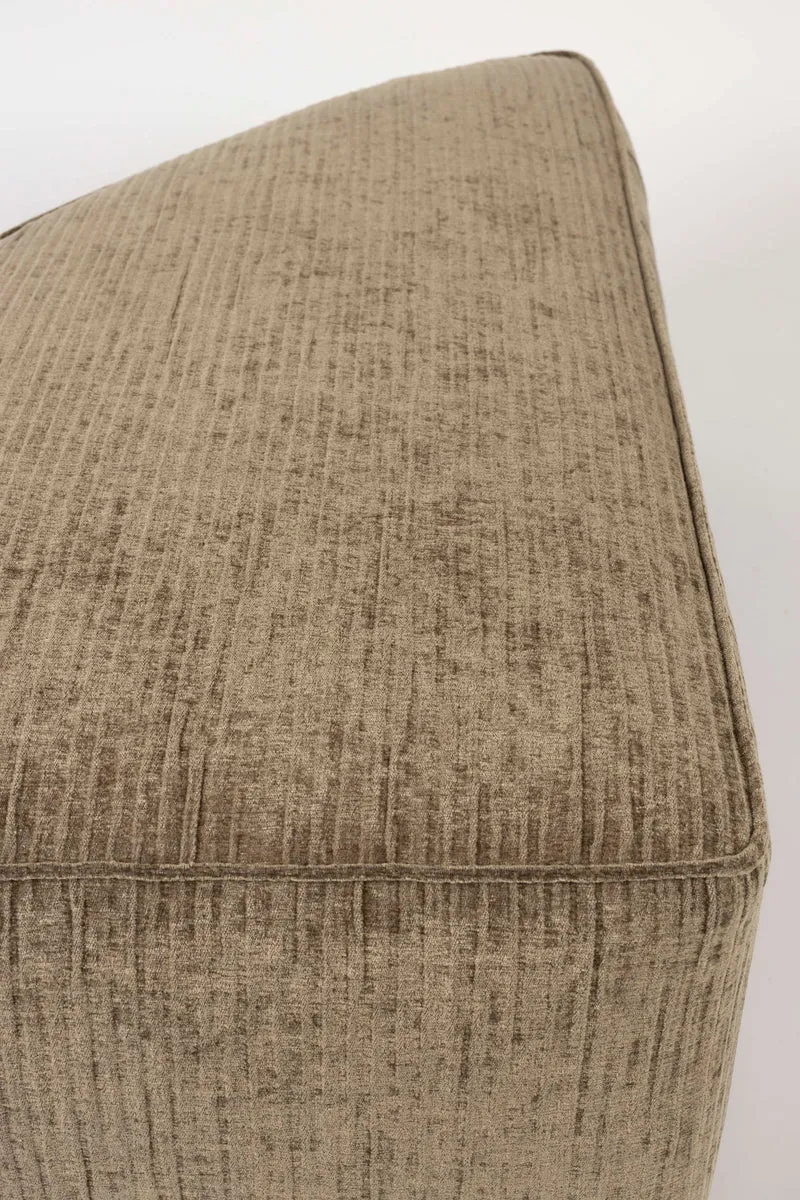 Zuiver Sofa-Element Hunter Pie Pouf Right – Moos, Stoff, 100 × 60 × 38 cm