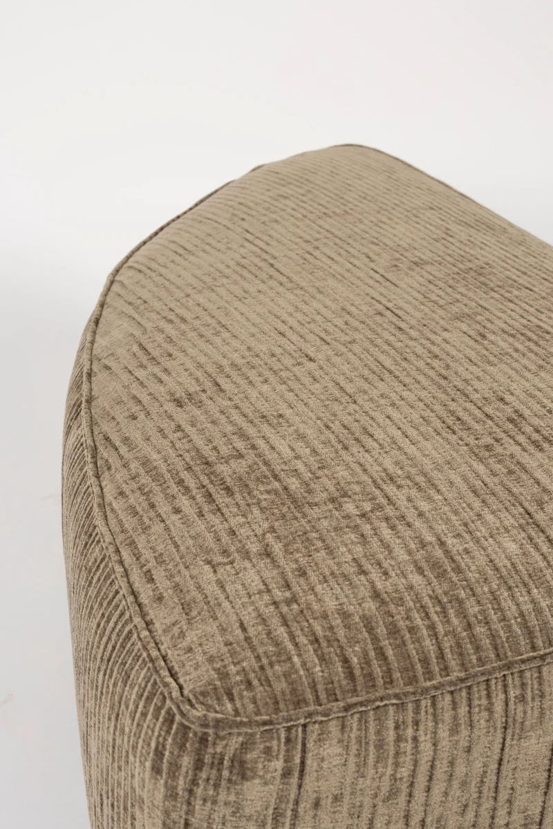 Zuiver Sofa-Element Hunter Pie Pouf Right – Moos, Stoff, 100 × 60 × 38 cm