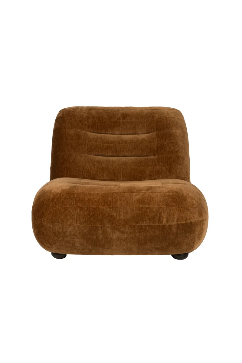 Dutchbone Loungesessel Wyatt Velours – Cognac, Polyester, 101 × 87 × 70,5 cm