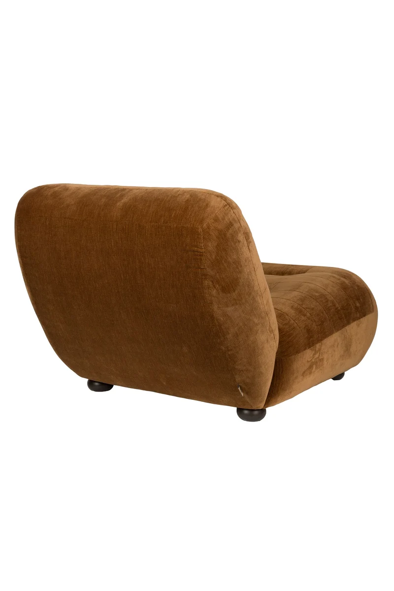 Dutchbone Loungesessel Wyatt Velours – Cognac, Polyester, 101 × 87 × 70,5 cm