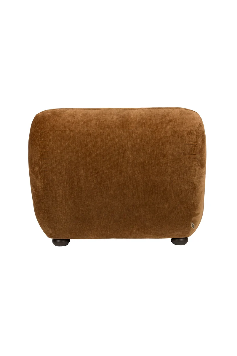 Dutchbone Loungesessel Wyatt Velours – Cognac, Polyester, 101 × 87 × 70,5 cm