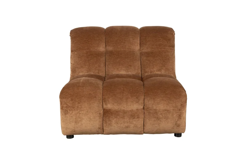 Dutchbone Sofa-Element Hackman No Arm Velours – Cognac, Polyester, 102 × 100 × 84 cm