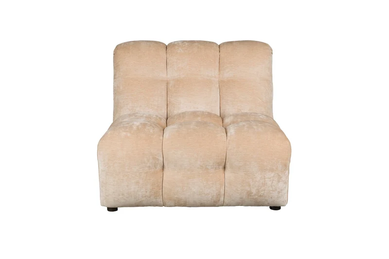 Dutchbone Sofa-Element Hackman No Arm Velours – Beige, Polyester, 102 × 100 × 84 cm