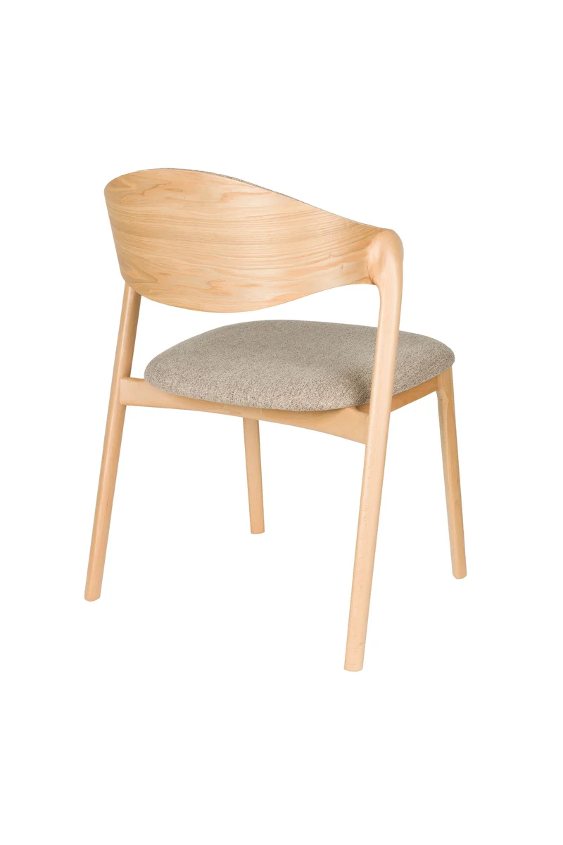 Dutchbone Stuhl Babington – Natur, Massives Buchenholz, 56,5 × 58 × 80,5 cm, 2er-Set