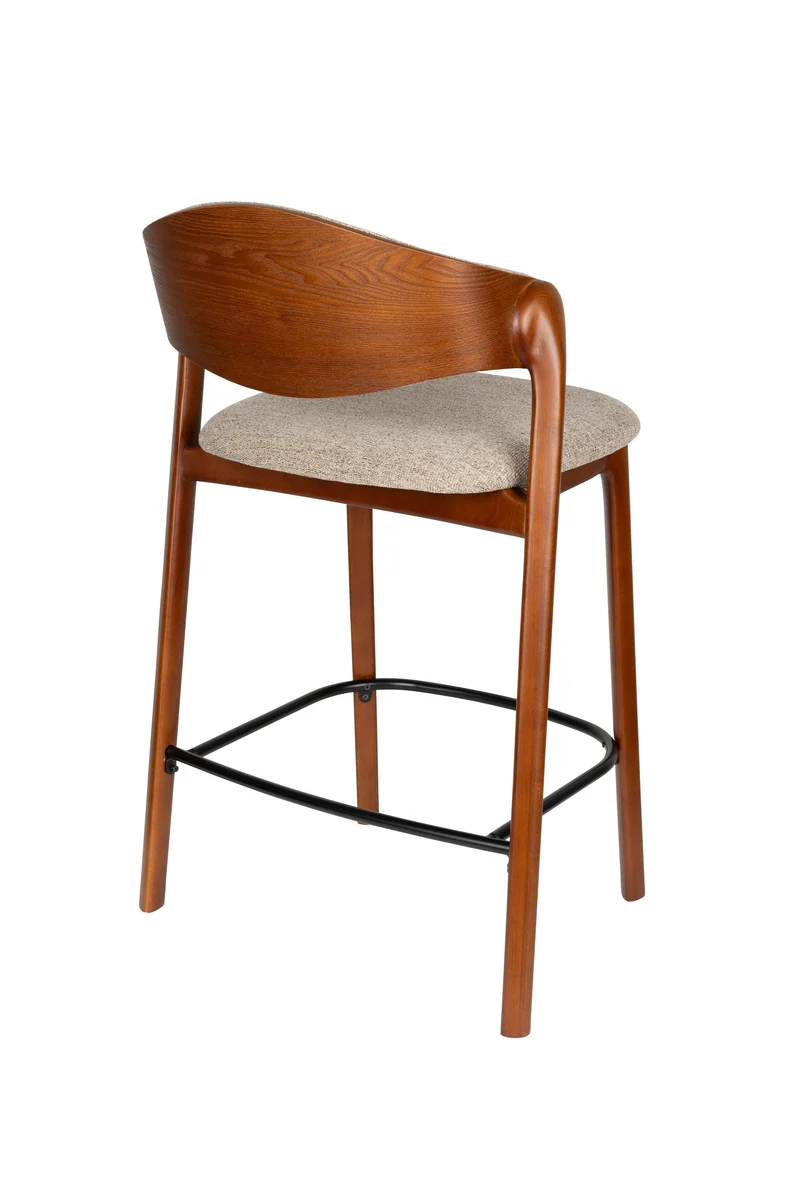 Dutchbone Tresenhocker Babington – Nussbaum, Massives Buchenholz, 51,4 × 57,7 × 91,5 cm, 2er-Set