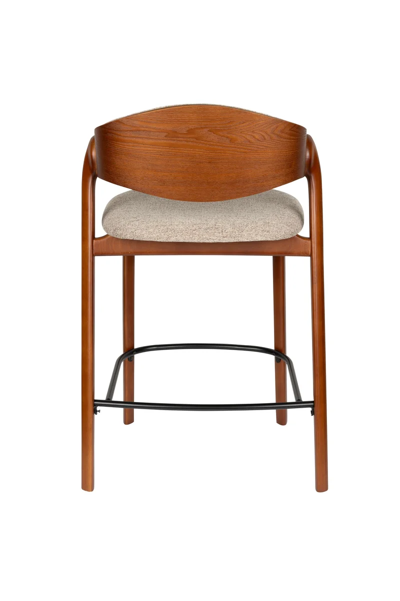 Dutchbone Tresenhocker Babington – Nussbaum, Massives Buchenholz, 51,4 × 57,7 × 91,5 cm, 2er-Set