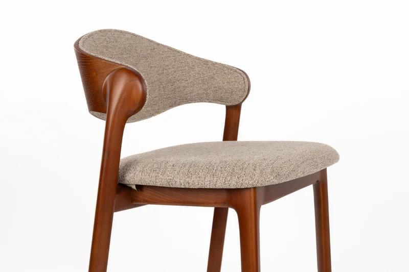 Dutchbone Tresenhocker Babington – Nussbaum, Massives Buchenholz, 51,4 × 57,7 × 91,5 cm, 2er-Set