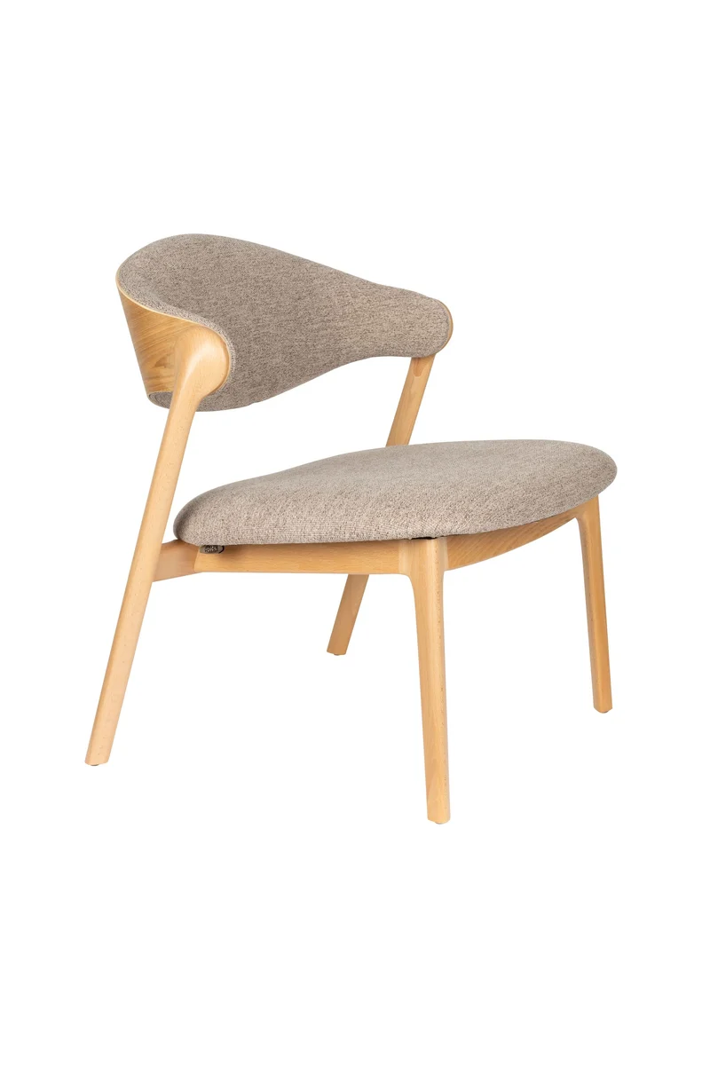 Dutchbone Loungesessel Babington – Natur, Massives Buchenholz, 65 × 71 × 74,3 cm
