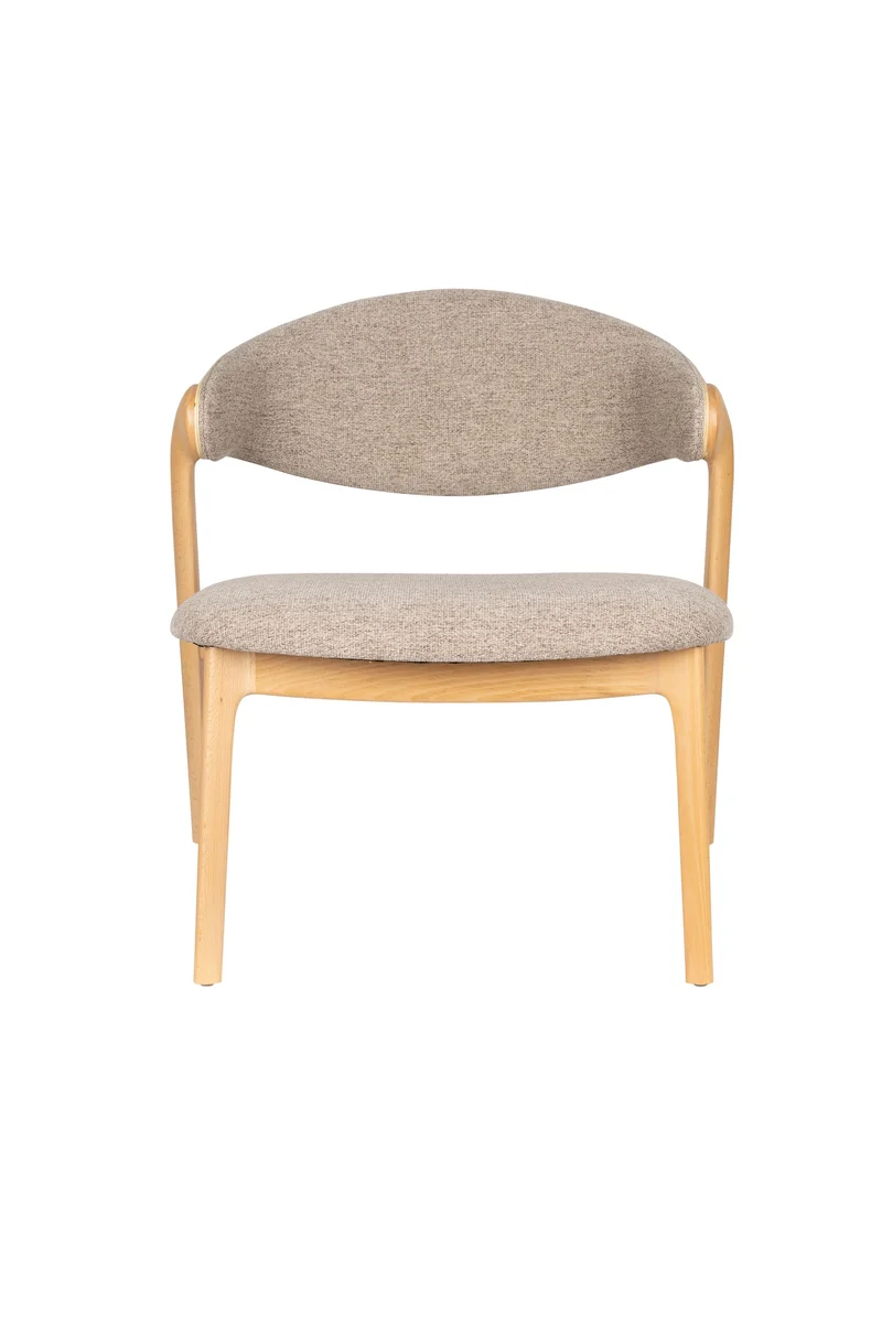 Dutchbone Loungesessel Babington – Natur, Massives Buchenholz, 65 × 71 × 74,3 cm