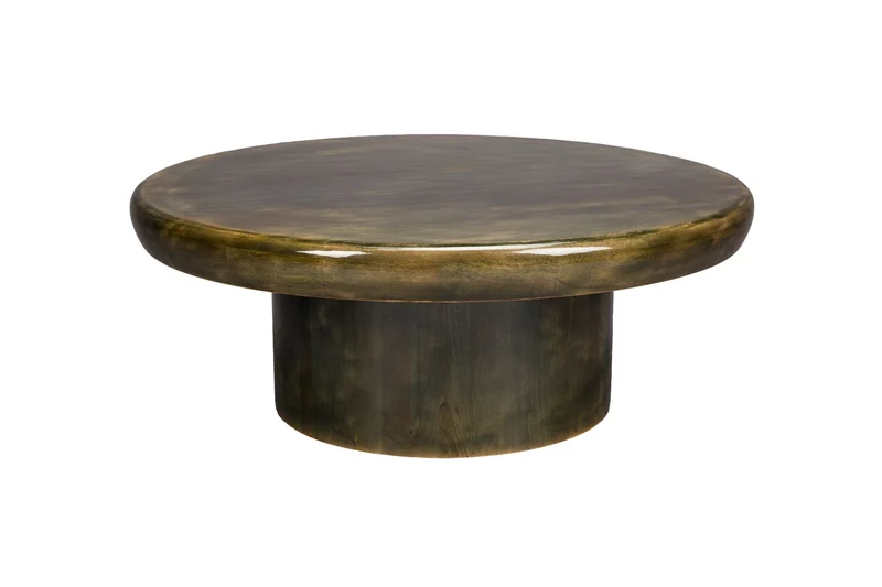 Dutchbone Couchtisch Mush 80 – Grün, Mangoholz, 80 × 80 × 30 cm