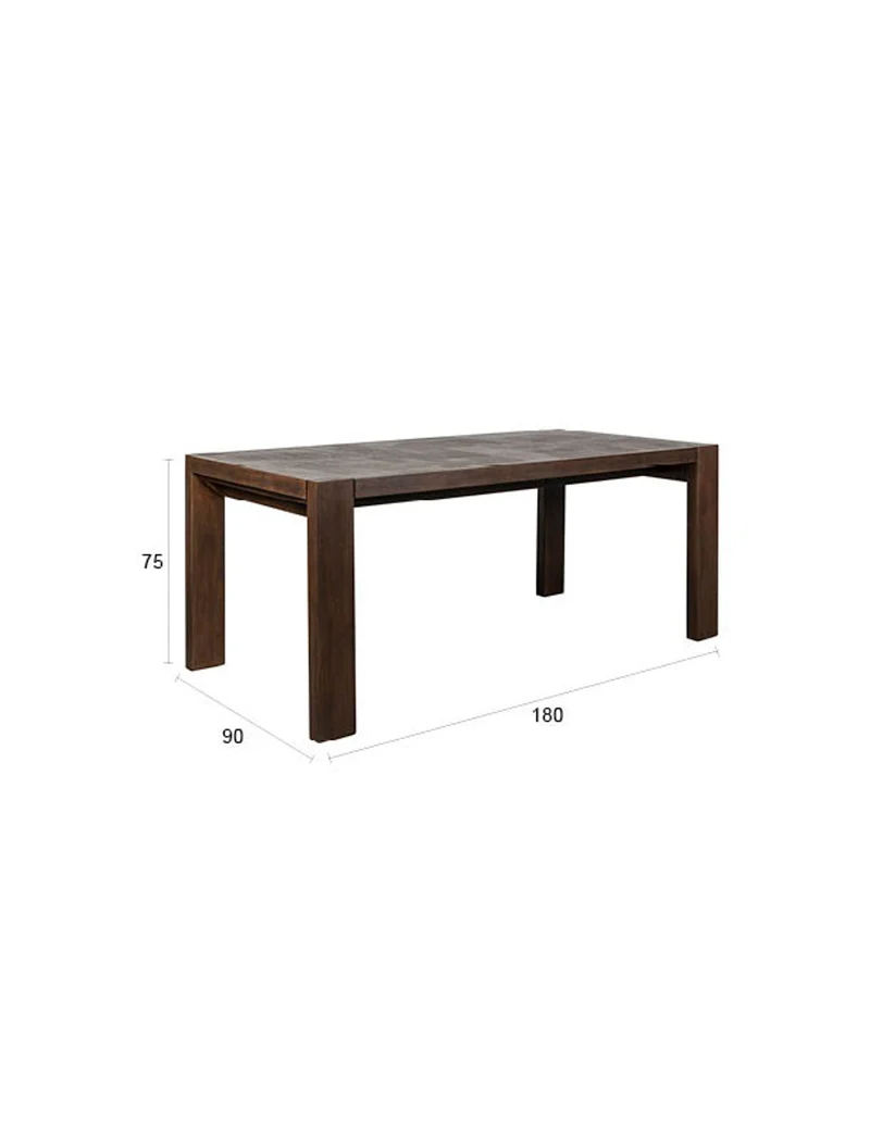 Dutchbone Esstisch Bruneau – Braun, Akazienholz, 180 × 90 × 75 cm
