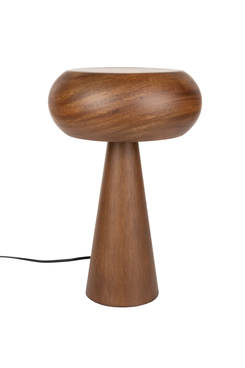 Dutchbone Tischleuchte Morel S – Braun, Akazienfurnier, 36,5 × 12 × 36,5 cm