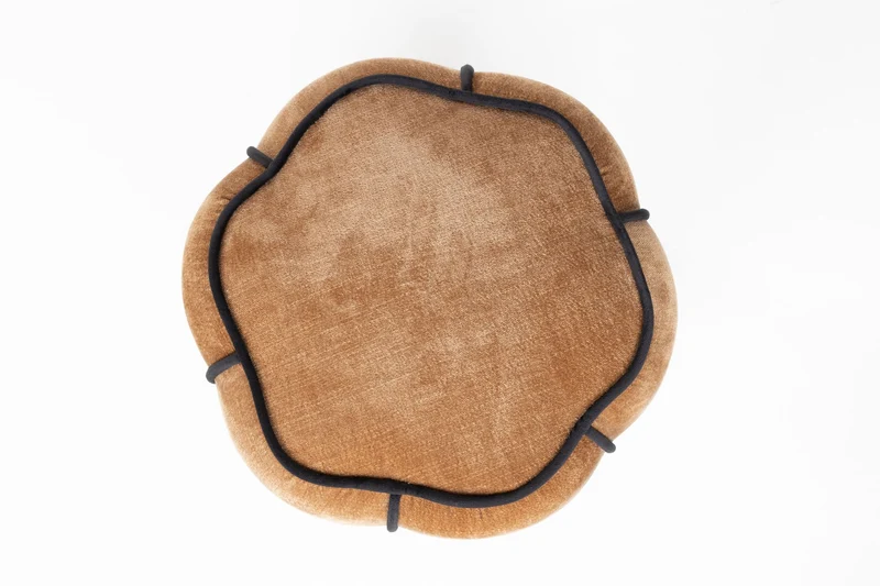 Dutchbone Pouf Donna Velours – Hellbraun, Polyester, 40 × 40 × 46 cm