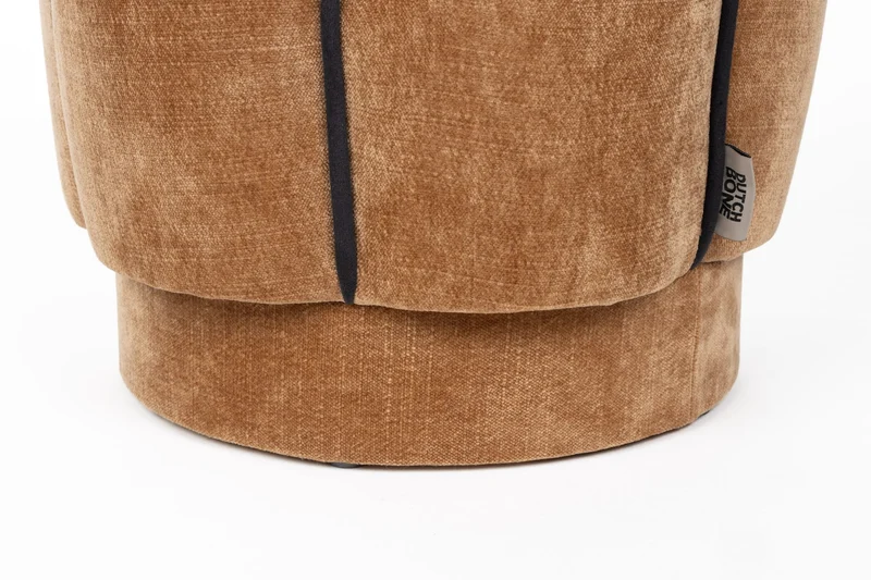 Dutchbone Pouf Donna Velours – Hellbraun, Polyester, 40 × 40 × 46 cm