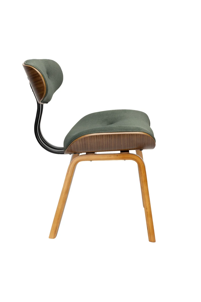 Dutchbone Stuhl Blackwood Walnut – Grün, Polyester, 51 × 78 cm