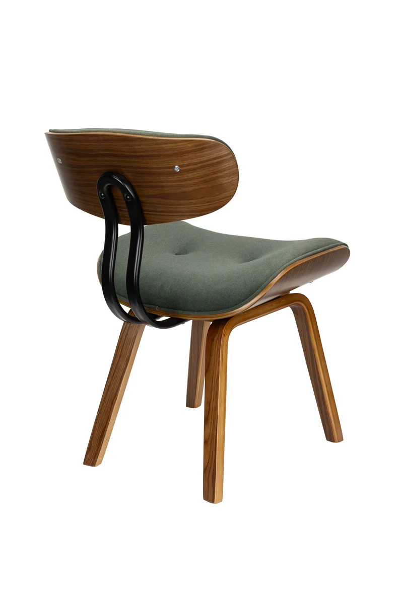 Dutchbone Stuhl Blackwood Walnut – Grün, Polyester, 51 × 78 cm