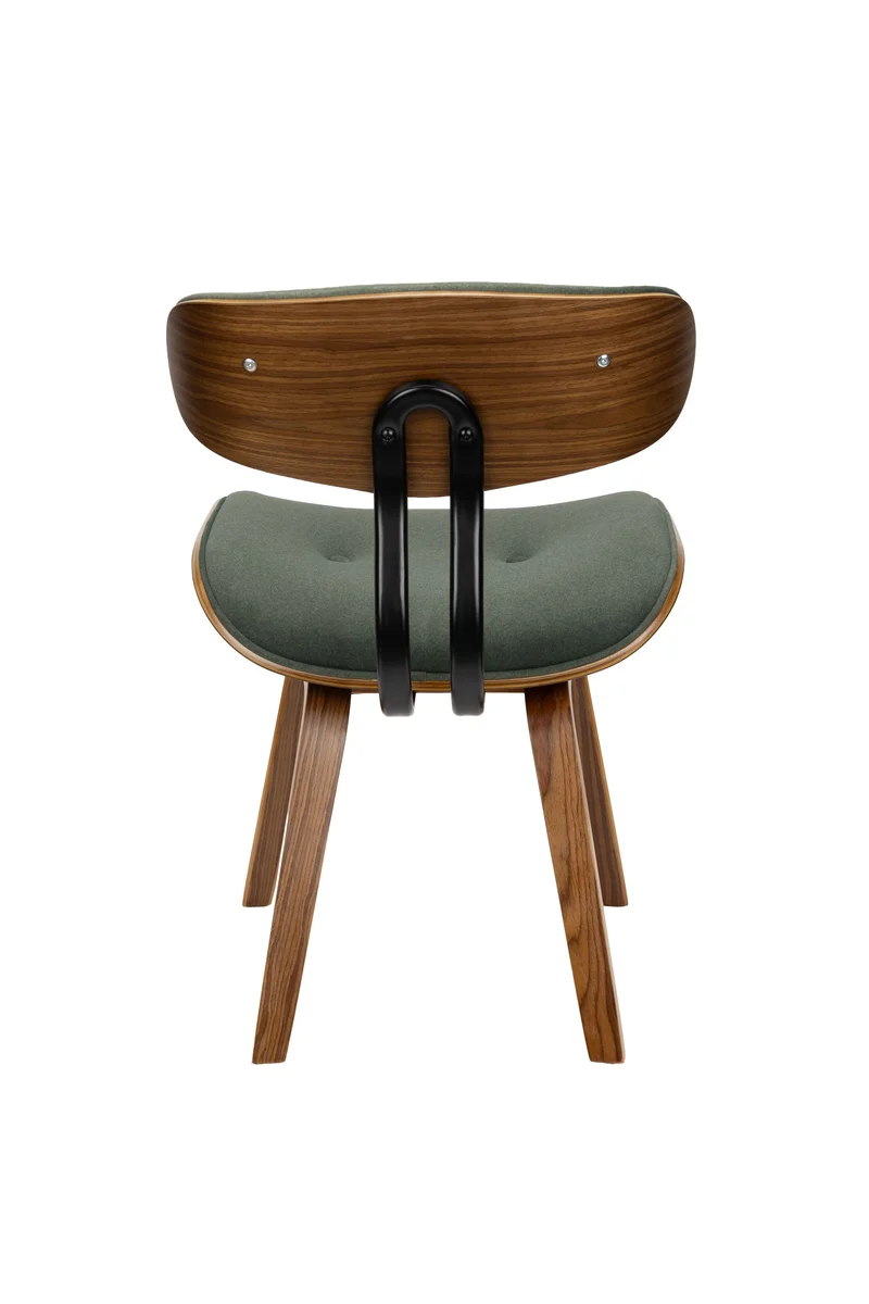 Dutchbone Stuhl Blackwood Walnut – Grün, Polyester, 51 × 78 cm