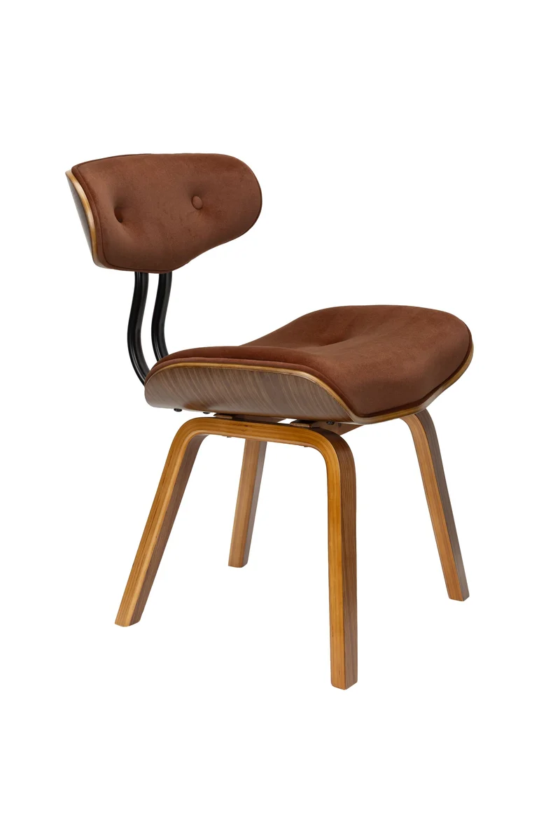 Dutchbone Stuhl Blackwood Walnut – Braun, Polyester, 51 × 78 cm