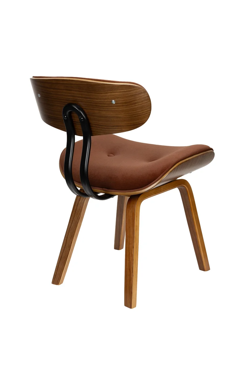 Dutchbone Stuhl Blackwood Walnut – Braun, Polyester, 51 × 78 cm