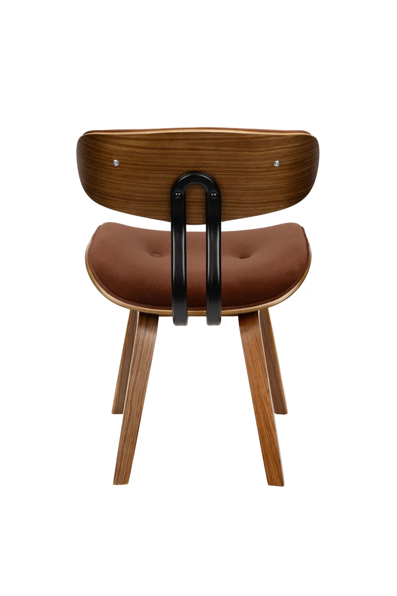 Dutchbone Stuhl Blackwood Walnut – Braun, Polyester, 51 × 78 cm