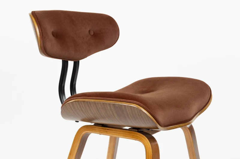 Dutchbone Stuhl Blackwood Walnut – Braun, Polyester, 51 × 78 cm