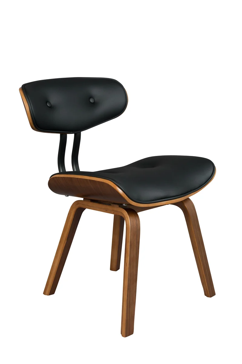 Dutchbone Stuhl Blackwood – Nussbaum, PU-Kunstleder, 55,5 × 51 × 78 cm