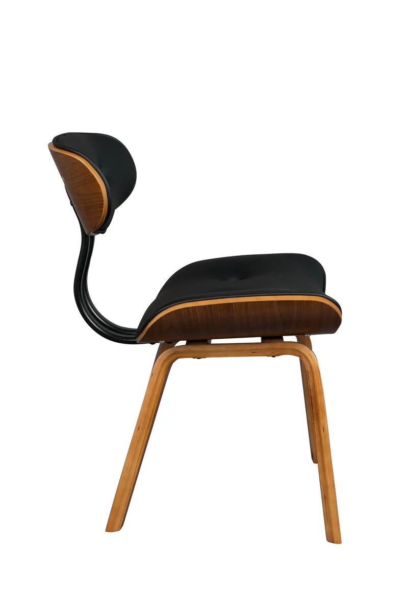 Dutchbone Stuhl Blackwood – Nussbaum, PU-Kunstleder, 55,5 × 51 × 78 cm