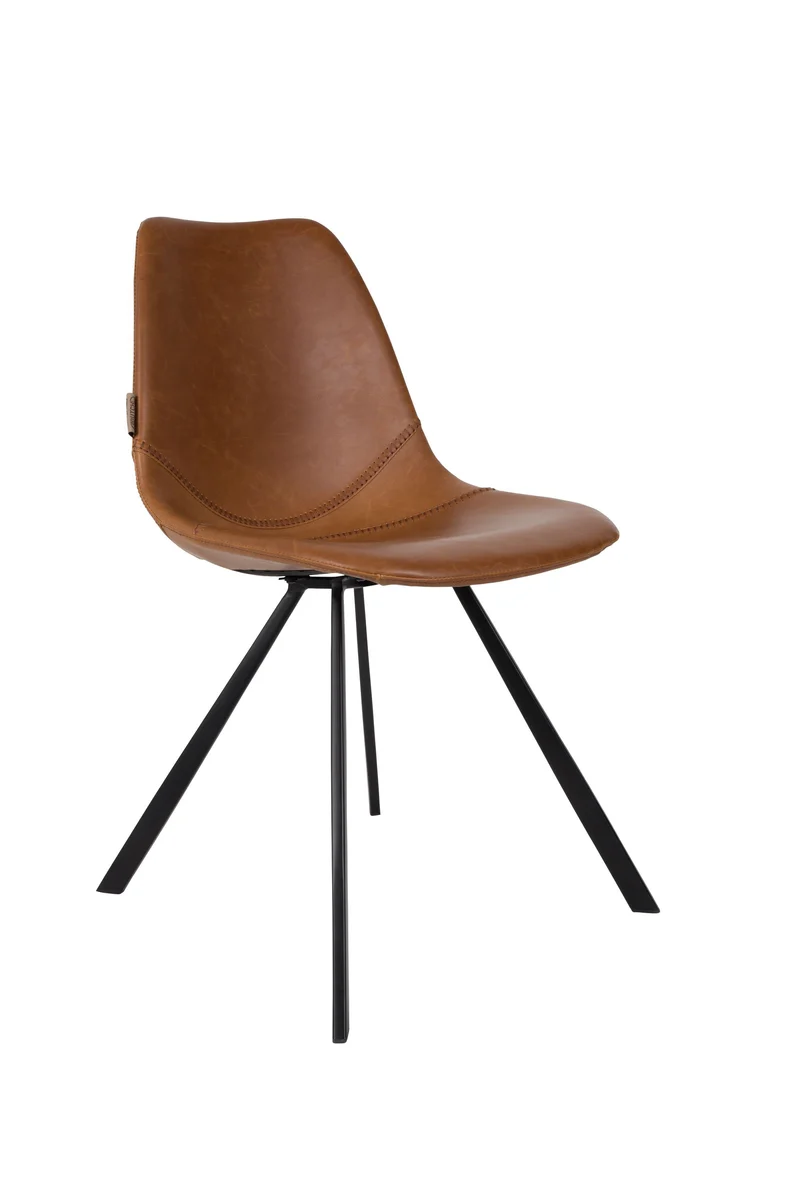 Dutchbone Stuhl Franky – Braun, PU-Kunstleder, 56 × 46 × 83 cm, 2er-Set