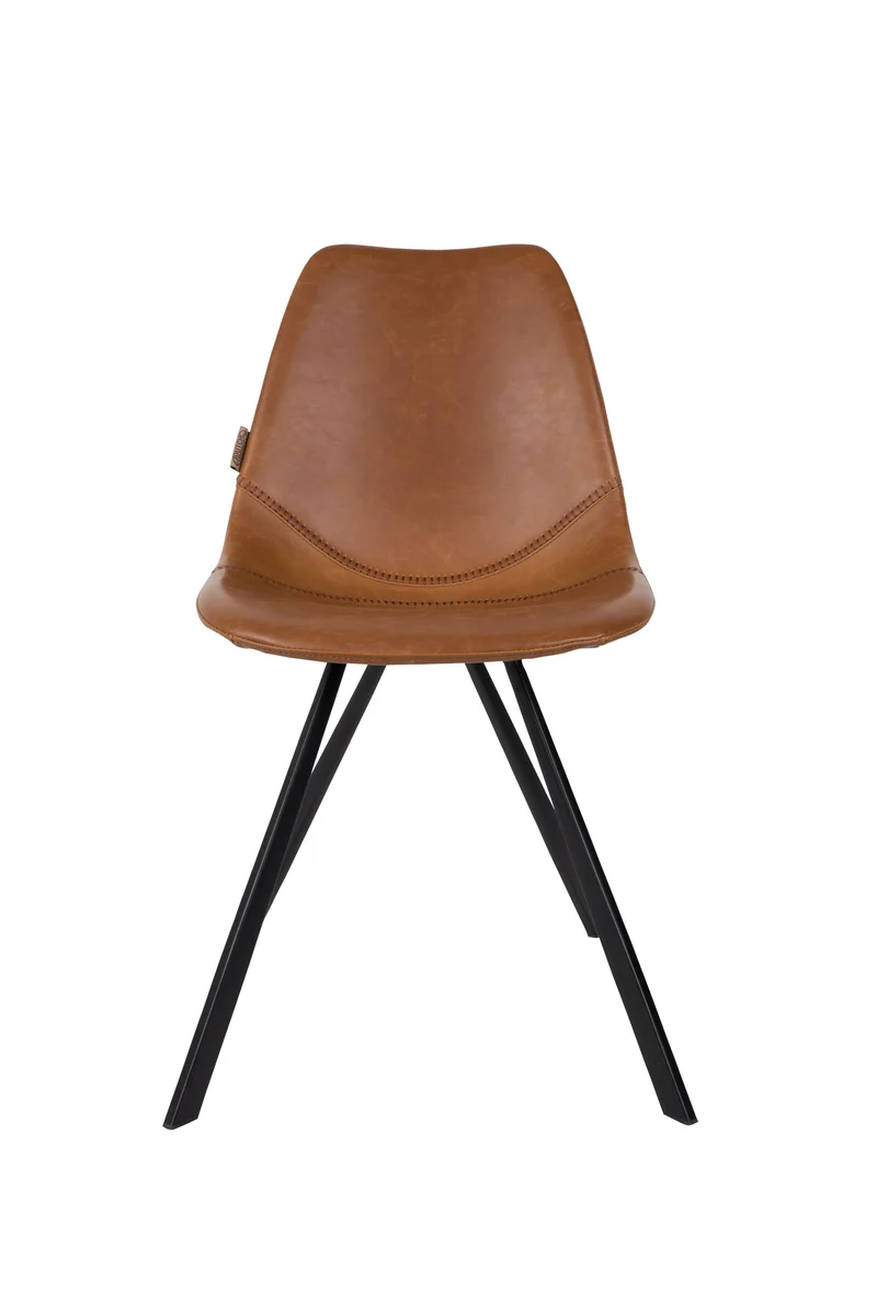 Dutchbone Stuhl Franky – Braun, PU-Kunstleder, 56 × 46 × 83 cm, 2er-Set