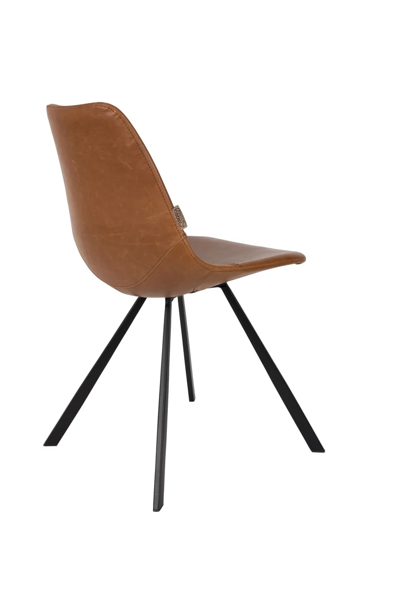 Dutchbone Stuhl Franky – Braun, PU-Kunstleder, 56 × 46 × 83 cm, 2er-Set
