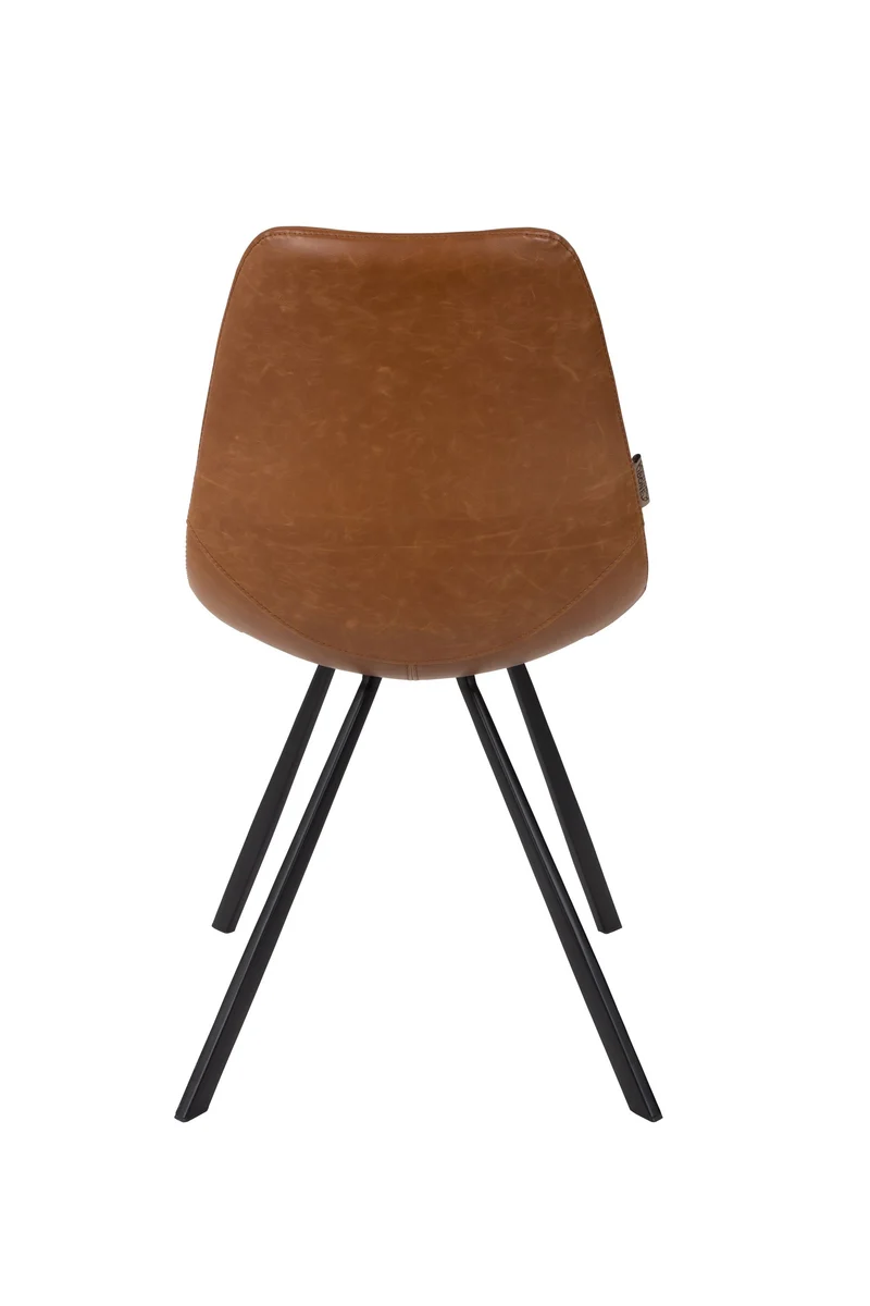 Dutchbone Stuhl Franky – Braun, PU-Kunstleder, 56 × 46 × 83 cm, 2er-Set