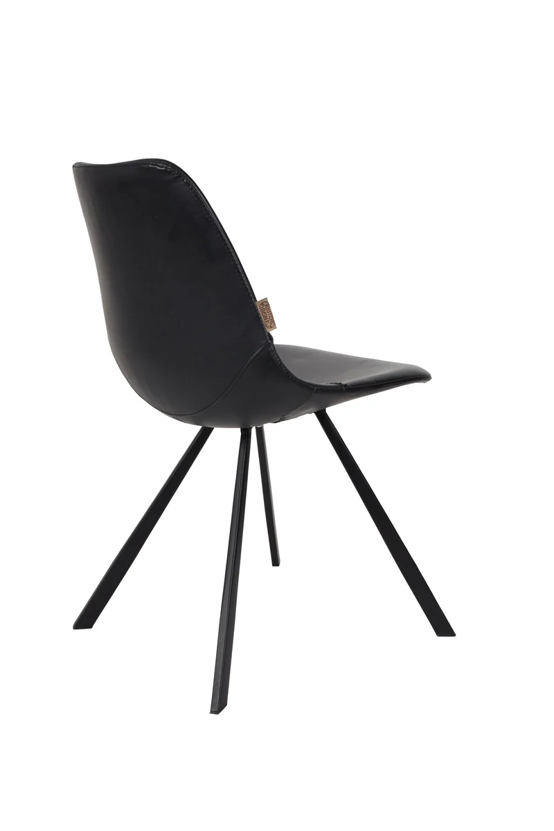 Dutchbone Stuhl Franky – Schwarz, PU-Kunstleder, 56 × 46 × 83 cm, 2er-Set