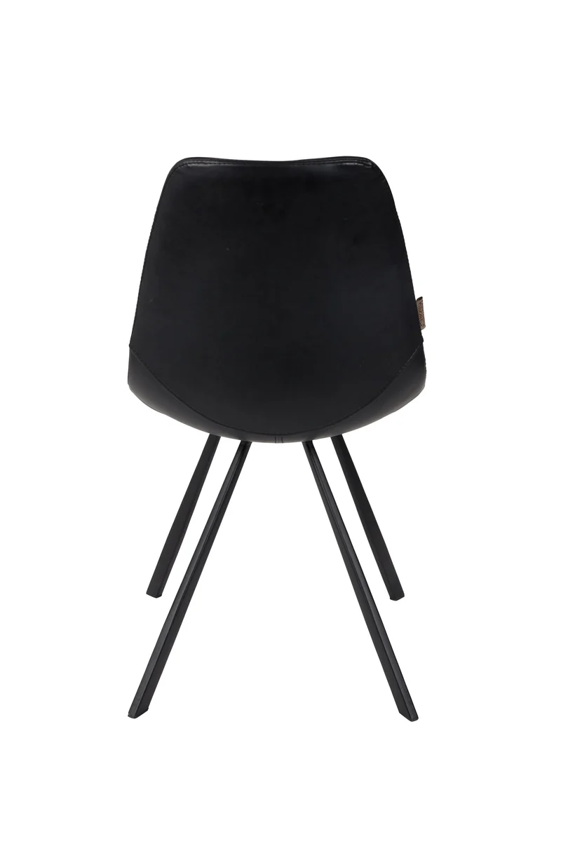 Dutchbone Stuhl Franky – Schwarz, PU-Kunstleder, 56 × 46 × 83 cm, 2er-Set