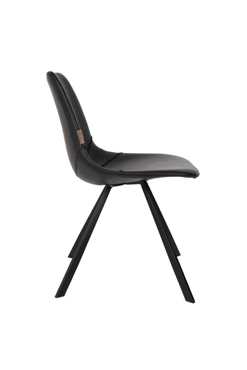 Dutchbone Stuhl Franky – Schwarz, PU-Kunstleder, 56 × 46 × 83 cm, 2er-Set