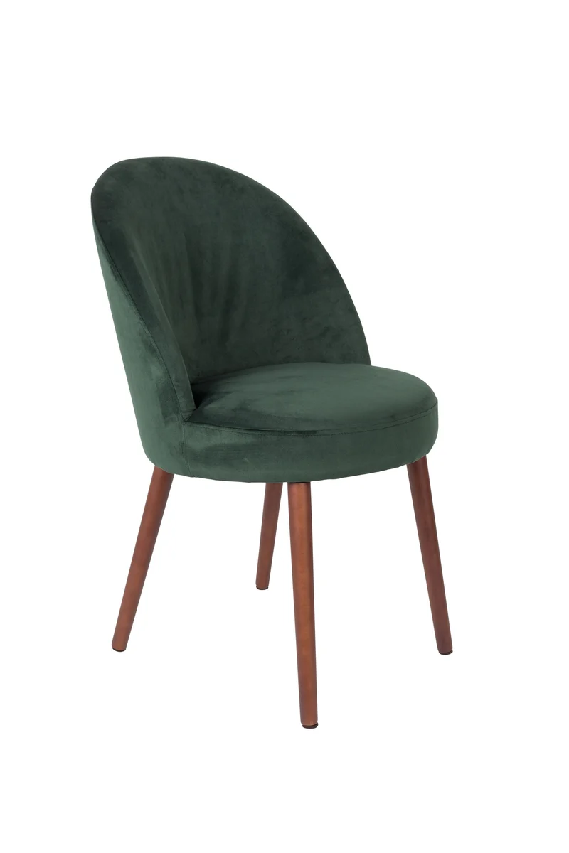Dutchbone Stuhl Barbara – Grün, Stoff, 59 × 51 × 85,5 cm, 2er-Set