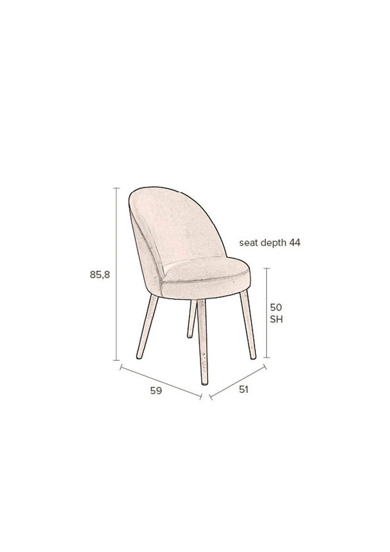 Dutchbone Stuhl Barbara – Grün, Stoff, 59 × 51 × 85,5 cm, 2er-Set