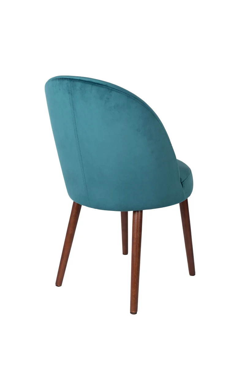 Dutchbone Stuhl Barbara – Petrol, Stoff, 59 × 51 × 85,5 cm, 2er-Set