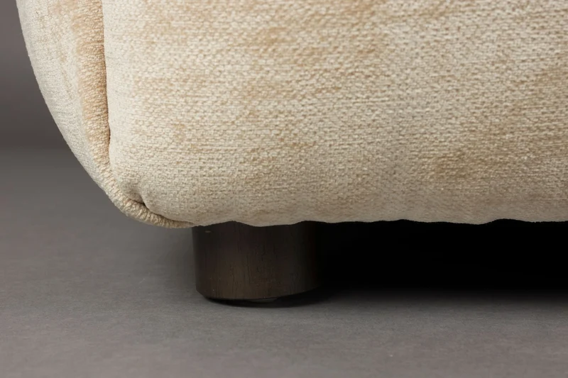 Dutchbone Hocker Hackman Velours – Beige, Polyester, 100 × 100 × 45 cm