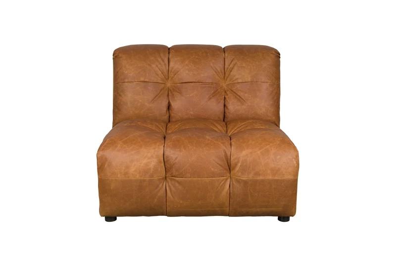 Dutchbone Sofa-Element Hackman No Arm Leather – Cognac, Polyester, 102 × 100 × 84 cm