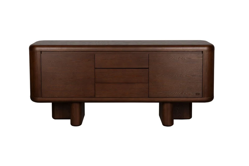 Dutchbone Sideboard Herman – Braun, Eschenfurnier, 40 × 160 × 72 cm