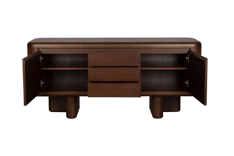 Dutchbone Sideboard Herman – Braun, Eschenfurnier, 40 × 160 × 72 cm